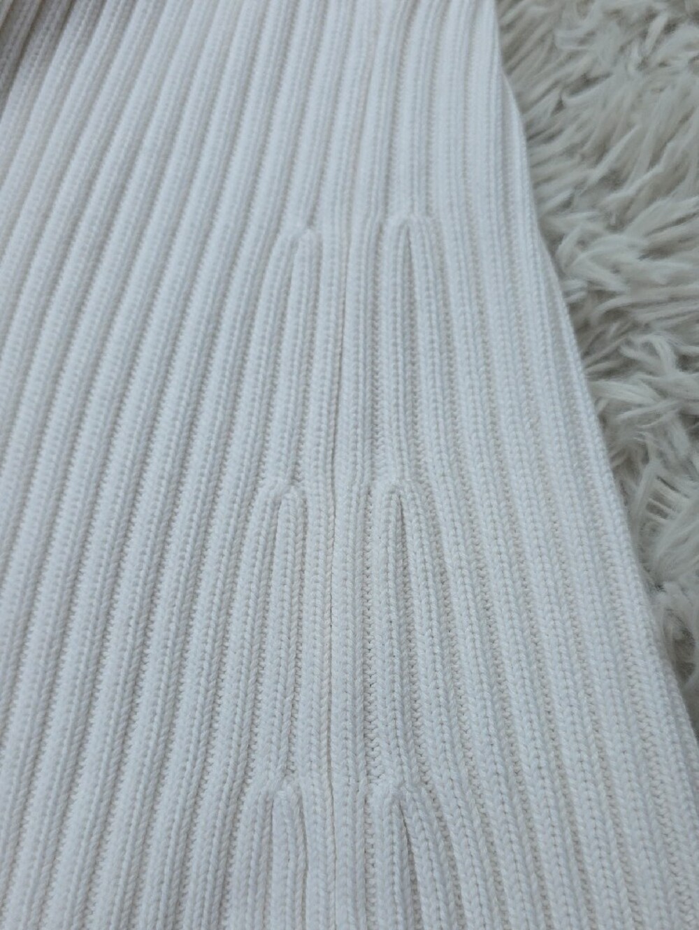 Moda International White Ribbed Button-Front Coat - Picture 4 of 8
